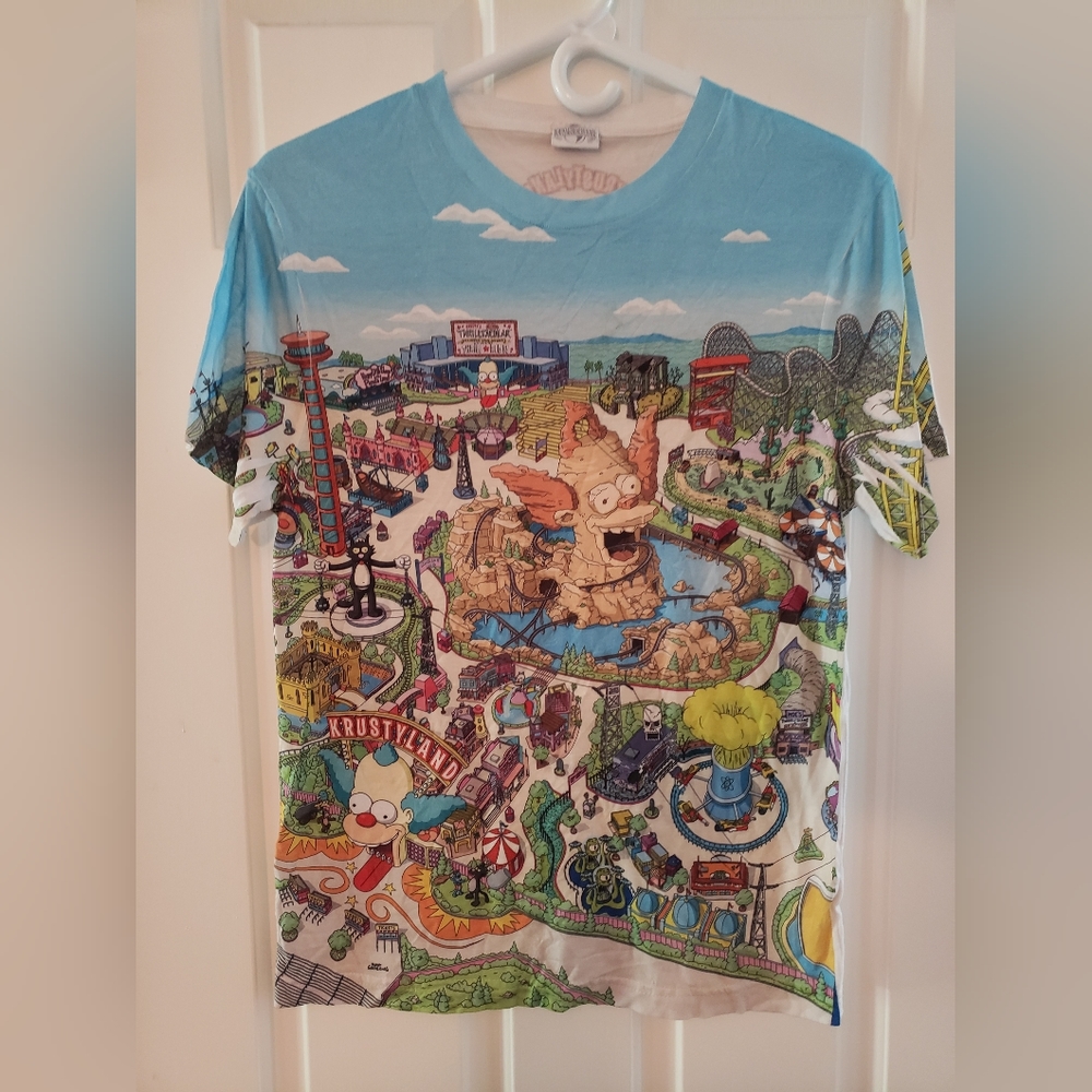 Krusty land the Simpsons Bart adult Tshirt tee size small universal studios NWOT